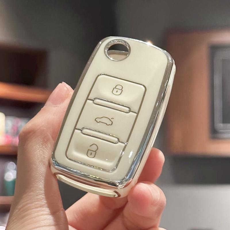 Чехол для ключей из ТПУ, брелок для VW Volkswagen Jetta Beetle Tiguan, мягкие полные чехлы из ТПУ, протектор для ключей Golf Passat GTI