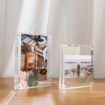 Прозрачная акриловая фоторамка магнитный держатель для фотокарт Kpop Idol CD Card Display Stand настольное украшение Декор Подарки