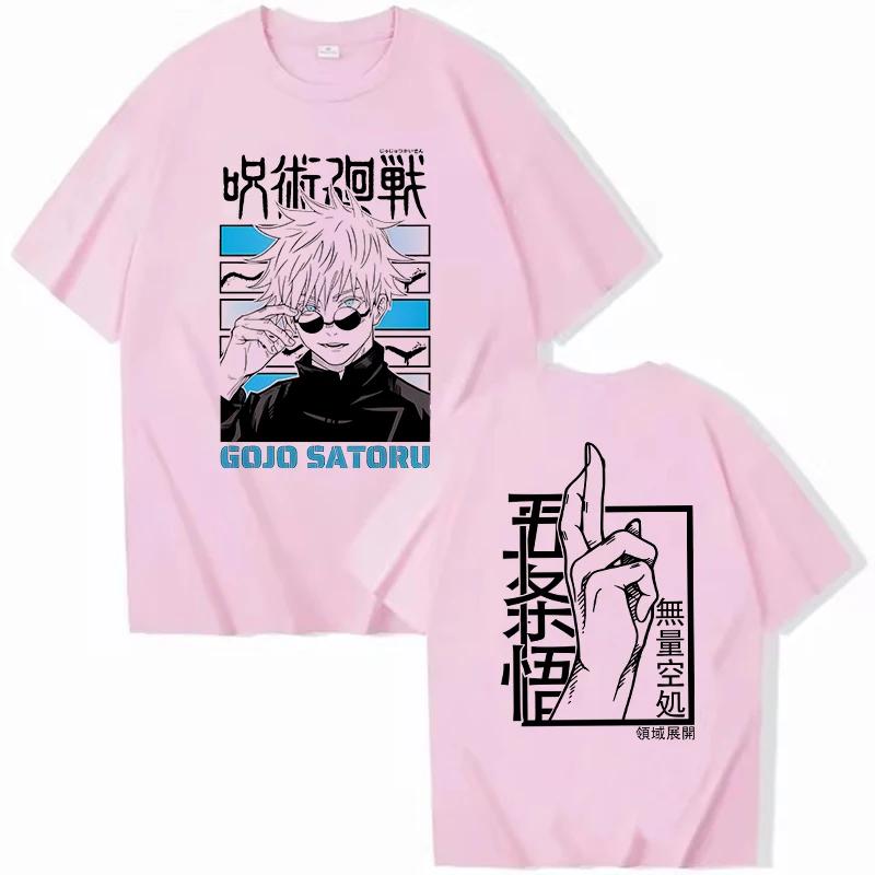 Японская аниме-футболка Jujutsu Kaisen для женщин, унисекс, унисекс, футболки с рисунком Gojo Satoru, женская мода, повседневная футболка, футболка унисексga