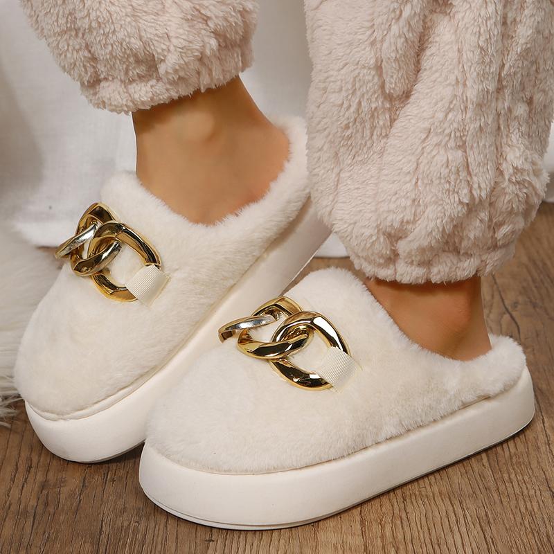 Winter Faux Suede Cotton Slippers for Women's Winter Warm Comfortable Winter Sandals Plush Ladies  Home Slippers