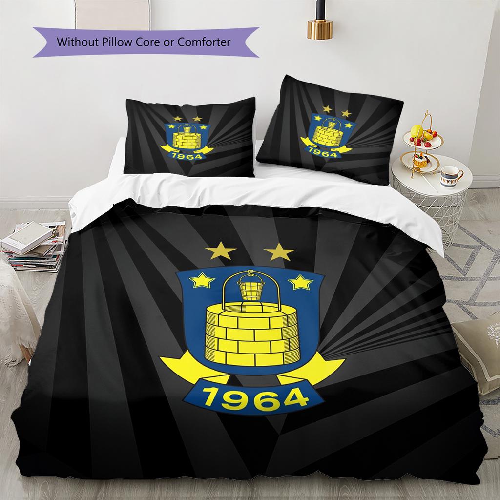 Brøndby IF Pattern Bedding Quilt Set Home Decoration Gift (1 * duvet cover + 2 * pillowcase without core)