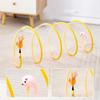 Steel Wire+Elastic Mesh Folded Cat Tunnel With Bell Breathable Cat Spring Toy S Type Training Interactive Cat Collapsible Tunnel