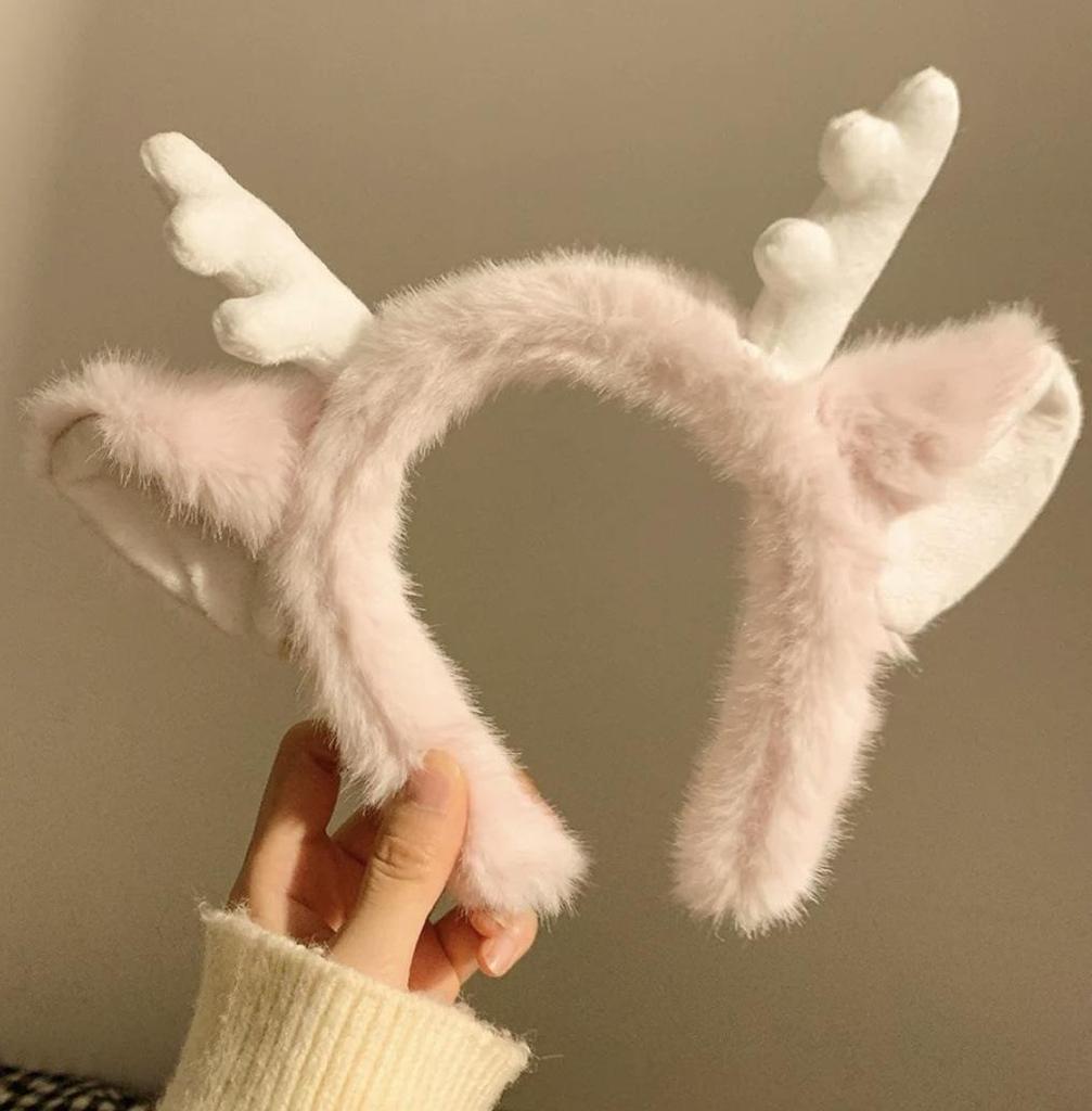 Бордовый плюшевый ободок с рогами дракона - Мультяшные рога для умывания и веселых выступлений