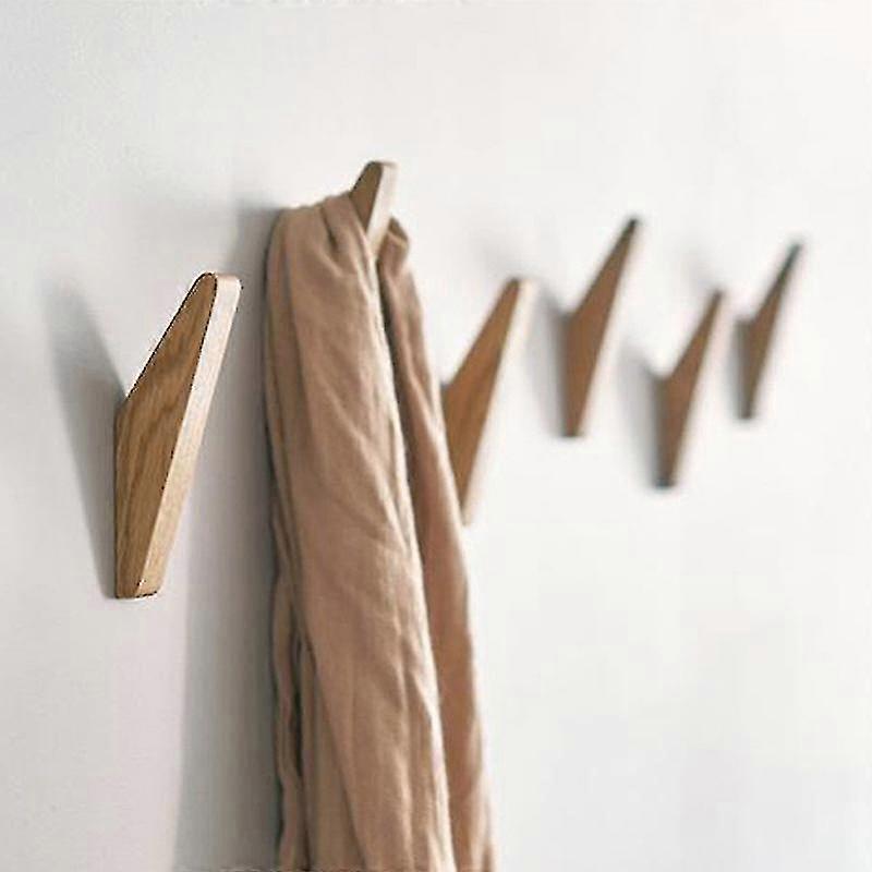 6 Pieces Vintage Wooden Hooks Wooden Hooks 5 Kg Load Capacity, Wall Hooks Bathrobe Hooks Hat Hooks Coat Hooks Multipurpose Hooks Key Hooks