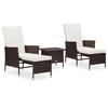 VidaXL Garden Lounge Set 3 Pcs with Cushions Patio Furniture Terrace Furniture Garden Furniture Outdoor Furniture 3059372