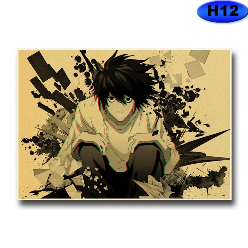 Аниме Тетрадь смерти настенные постеры исследование гостиной домашний декор HD принты фотографии комиксов искусство винтажный плакат бар кафе наклейки на стену