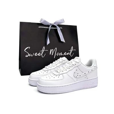 Nike Air Force 1 Искрящиеся Звезды Устойчивые к истиранию Низкие Кеды для скейтбординга Унисекс Белые DD8959-100(Team935-S-BOX)