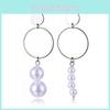 Elegant Asymmetrical Pearl Earrings For Women Stylish Geometric Design Alloy