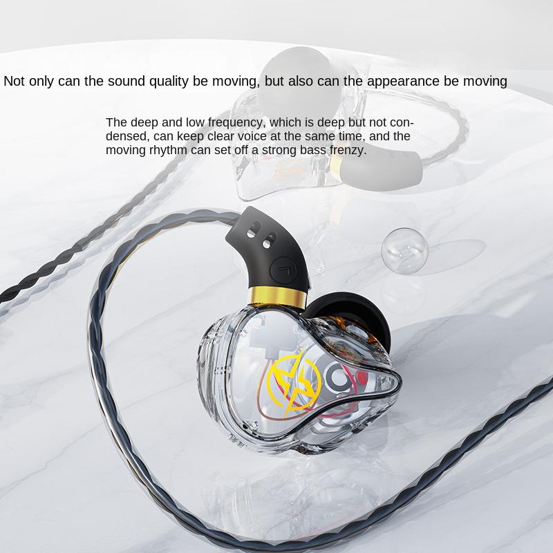 TM02 Sports Monitoring Titanium Film Mobile Phone Heavy Subwoofer Wired Back -wrapped Headphones