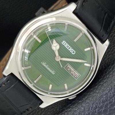АВТОМАТИЧЕСКИЕ 7009A ВИНТАЖНЫЕ ЯПОНСКИЕ МУЖСКИЕ ЧАСЫ ЗЕЛЕНОГО ЦВЕТА a701409-5
