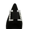 Fashion Women 9cm High Heels Pumps Lady Nightclub Crystal Buckle Green Black Wedding Classic Heels Suede Satin Crystal Replica Shoes