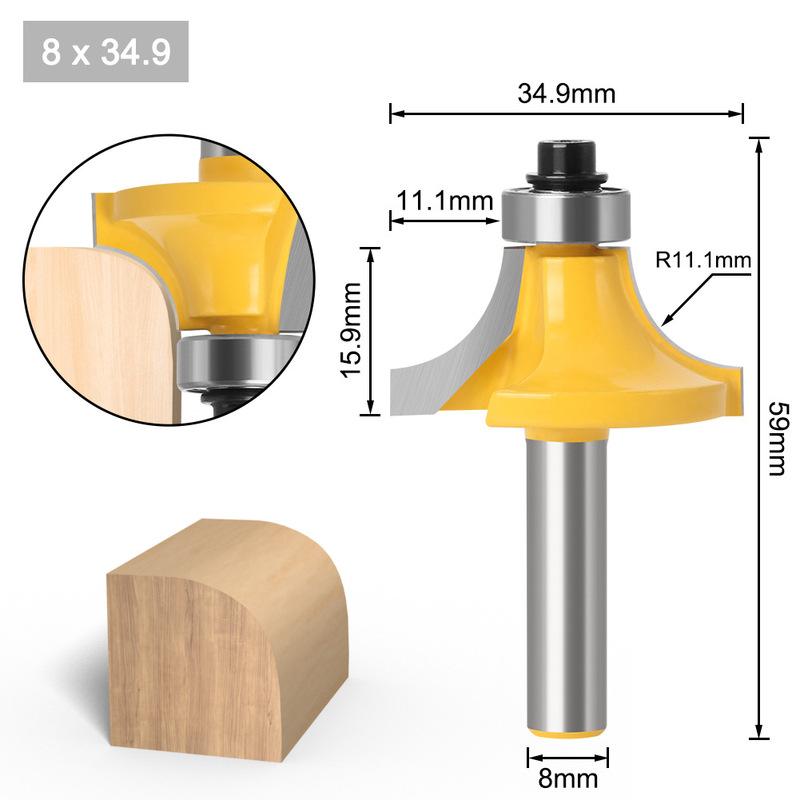 8 мм хвостовик ножа для снятия фаски фреза с подшипником для дерева деревообрабатывающий триммер гравировка угловая круглая фреза