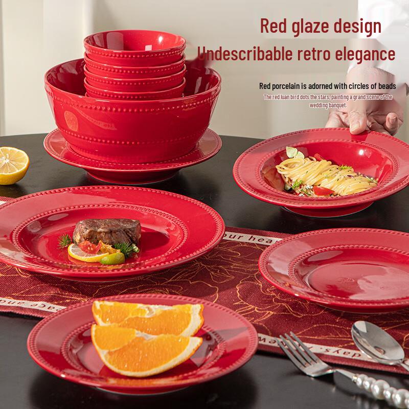 Mo De Lan Ka French Beaded Enamel Dinnerware Set