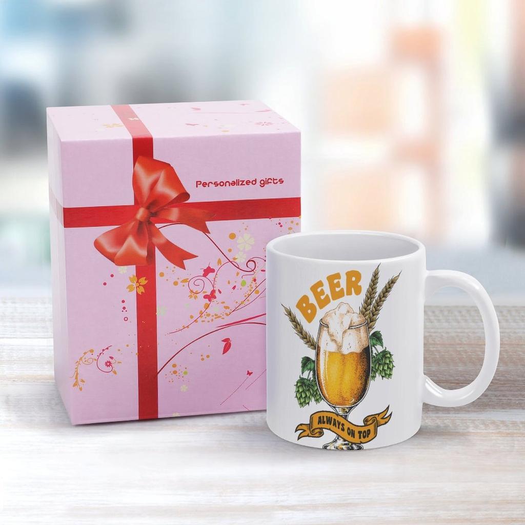 1 шт. керамическая кофейная кружка 11 унций с двусторонним принтом для любителей пива, вариант подарка