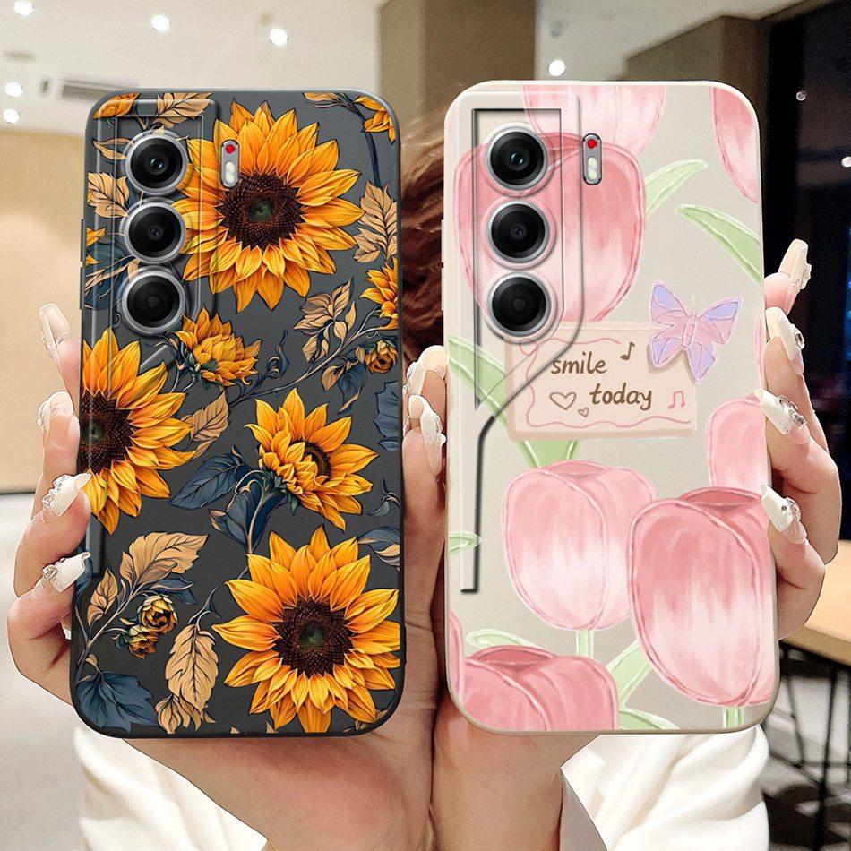 For Tecno Camon 40 Pro 4G Camon40 CM5 CM6 Elegant Butterfly Floral Phone Case For Camon 40 40Pro 4G Soft Silicone Cases Bumpers