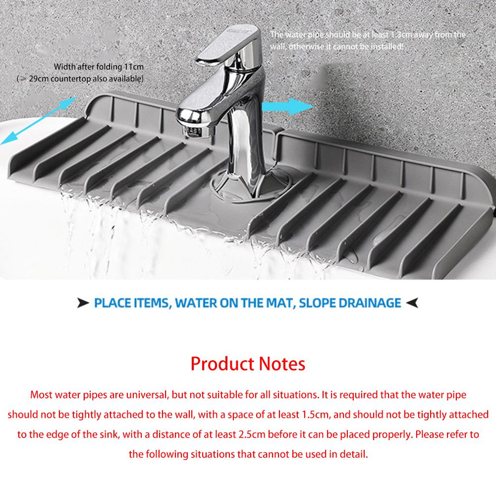 Kitchen Silicone Faucet Sink Mat Splash Guard Dry Countertop Protector for Bathroom Kitchen Gadgets for Around Faucet Handle
