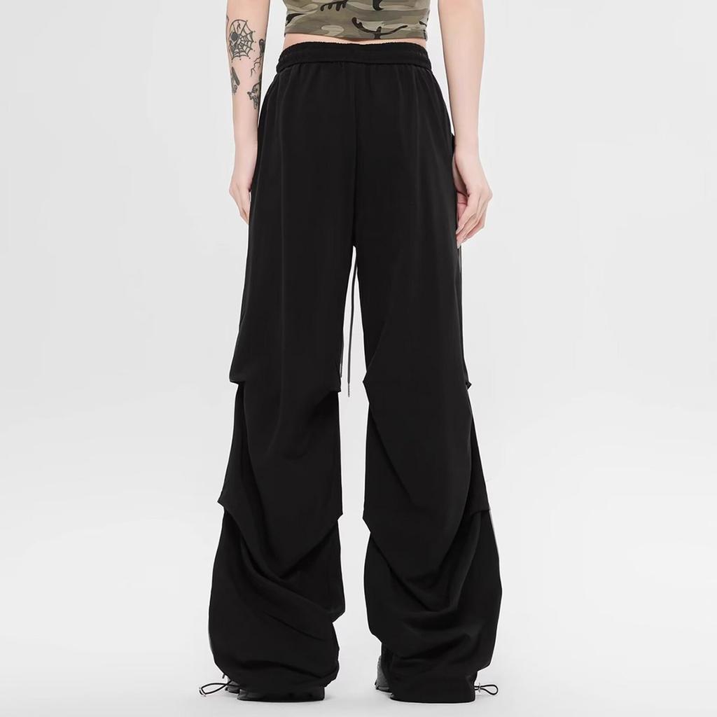 Женские новые быстросохнущие брюки парашютисты из ледяного шелка, брюки с широкими штанинами, повседневные однотонные брюки