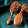 Hair Brush for Hair Growth, Natural Sandalwood Detangling Wooden Paddle Hairbrush for Massaging Scalp, for Women Men and Kids,with Ergonomic Handle
