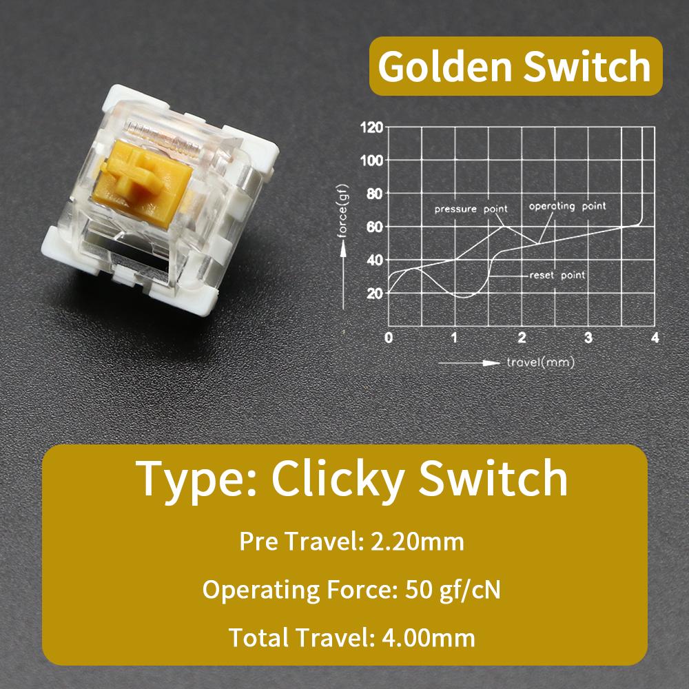 Outemu Switch for Keyboard 3Pin Linear Tactile Clicky Silent Switches for Mechanical Keyboards Gray White Red Blue Gaming Switch Pushbutton Switches