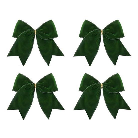 4/12 шт. Большой Рождественский Бархатный Бант Украшение Винтажный Однотонный Подвесной Бант Орнамент Для Дома Улицы Рождественская Праздничная Вечеринка Тканевый Бант Венок Украшение для Дерева