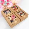50pcs Brown Bakery Boxes with Window, Small Cookie Boxes for Father's Day, Treats, Pastries, Chocolate Covered Strawberries, Macarons, Cupcakes