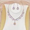 1 Set Bridal Jewelry Set Shiny Decoration Female Trendy Lightweight Sparkling Clavicle Chain Earrings for Banquet