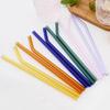 12Pcs Reusable Drinking Straw Eco Friendly High Borosilicate Glass Straw Set for Smoothies Cocktails Bar Accessories with Brush
