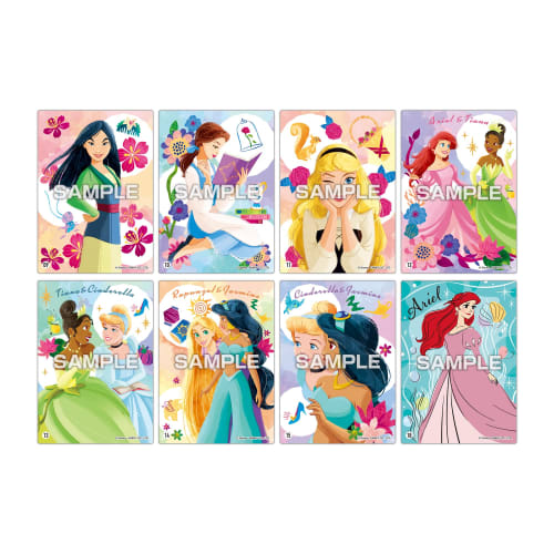 ENSKY Disney Princess Clear Card Collection Gum, Grape Flavor, Candy Toy [Box Set of 16]