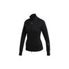 SMC Solid Color Stand Collar Long Sleeve Zip Sports Jacket Women Jacket Black FU0761