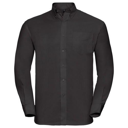Russell Collection Mens Long Sleeve Easy Care Oxford Shirt