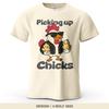 Picking Up Chicks Printed Men's T-Shirt 100% Cotton Oversized Animals Cut Graphic Tees for Women Tops Tees Casual Streetwear