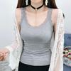 Women Thin Vest U-Neck Sleeveless Slim Fit Tank Tops Solid Color Lace Trimmed Camisole Streetwear
