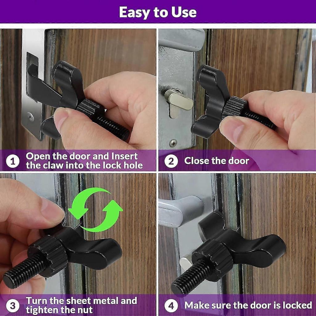 Portable Door Lock For Travel, Hotel Door Locks For Travelers Safety, Extra Door Security Devices From Inside For Home Bedrooms Apartment - DD