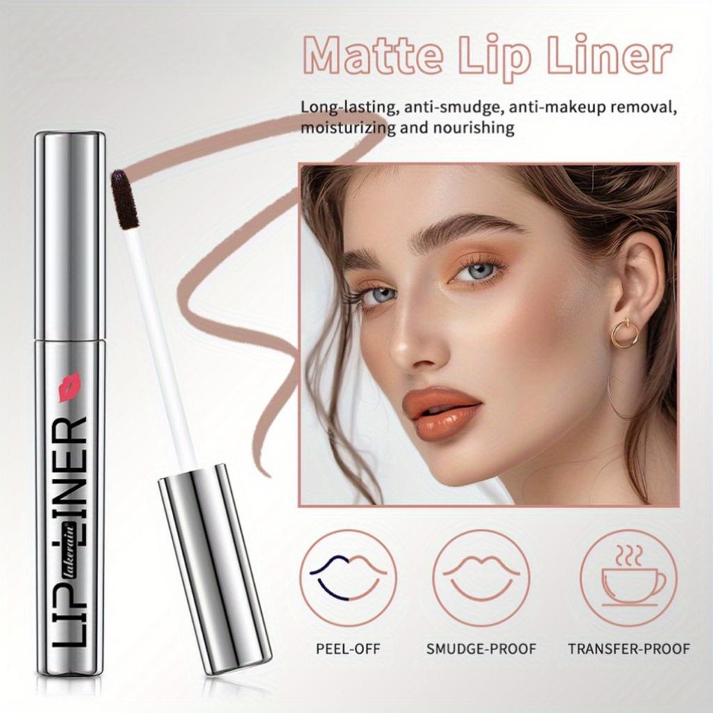 Long Lasting Non-Sticky Cup Peel Off Matte Finish Lip Liner, Lip Liner Pen Long Lasting Non-Sticky Cup Peel Off Matte Finish Lip Liner
