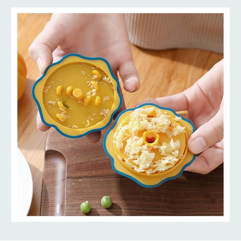 Многоцветная чеснокодавилка-терка Пластиковая форма чеснока Измельчитель перца чили, имбиря Съемная вращающаяся терка Ручная чеснокодавилка Кухонная