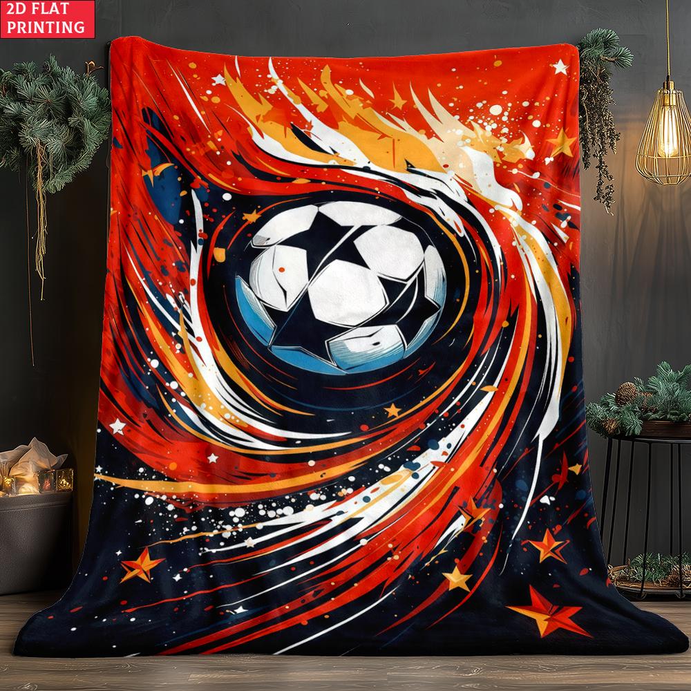Starry Sky Soccer Print thin Flannel Blanket for Bedroom,Living Rooms,Sofas Blankets,Lunch Breaks,blankets fluffy blanket