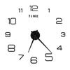 DIY Wall Clock Acrylic Frameless Mirror Surface Wall Sticker Clock Decor for Living Room BedroomBlack