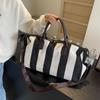 Ретро полосатая женская дорожная сумка большой вместимости, прочная оксфордская сумка-трансформер через плечо для поездок на выходные и ежедневных поездок на работу CLE
