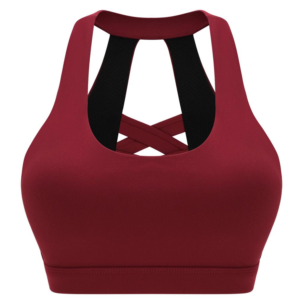 Women Sexy U-Shaped Cross Back Sports Bra Shockproof Running Fitness Yoga Push Up Quick Dry Vest
