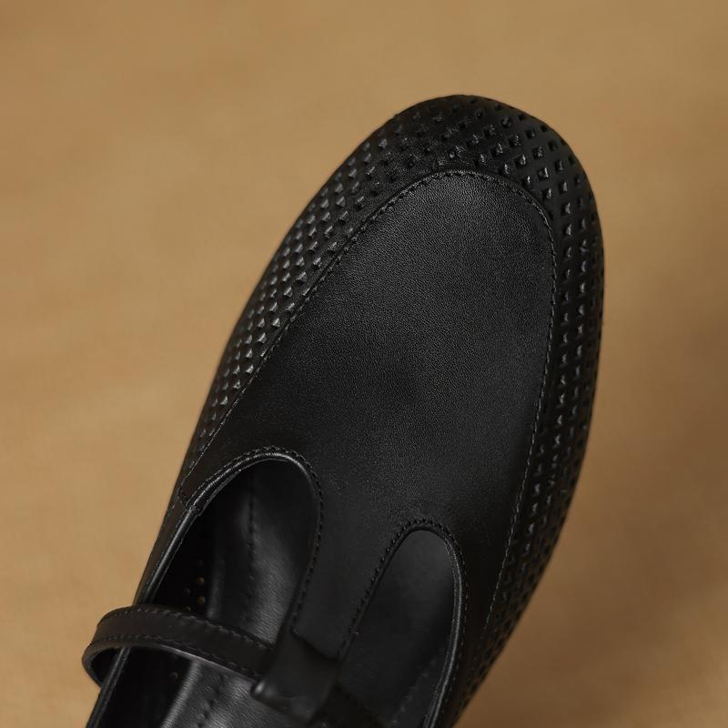 Модные женские новые летние из натуральной кожи коровьей кожи дышащие с отверстиями с круглым носком, на среднем каблуке, больших размеров с ремешком-пряжкой и повязкой на голову, шлепанцы Mueller