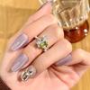 Natural stone flower fly butterfly dance ring women's s925 sterling silver adjustable ring high-end accessories fashionable and elegant jewelry gifts