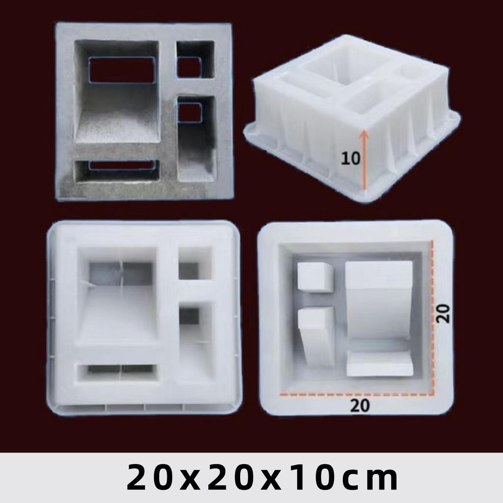 Пластиковая форма для цементного античного полого кирпича 20*20*6 см, 3D-резьба, противоскользящая, для бетона, пластиковая, форма для мощения, цементная выравнивающая лопата, инструменты для мощения