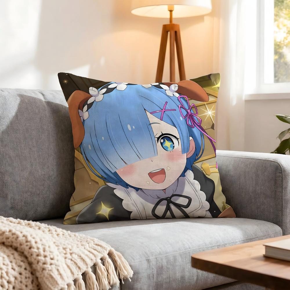 Re:Life In A Different World From Zero Cushion Cover 1Pcs Decorative Covers Soft Cushion Case For Sofa Couch Decor 40X40 45X45