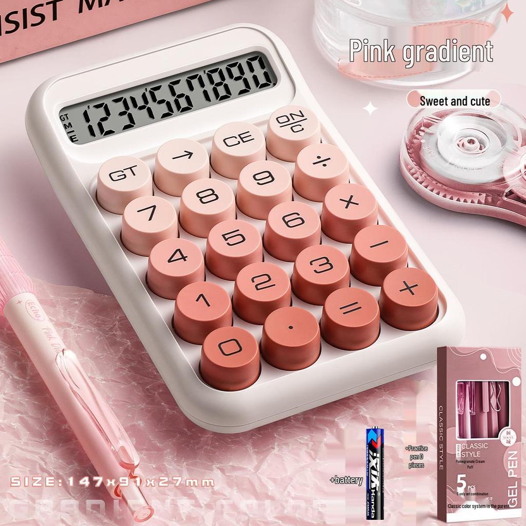 Gradient Goddess Multifunctional Office & Exam Calculator with Flexible Keyboard
