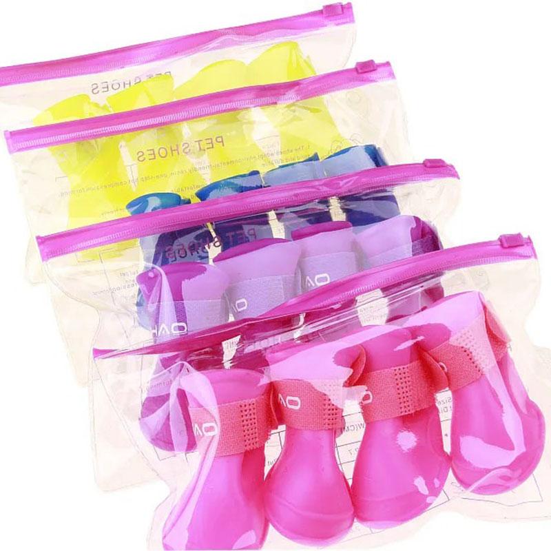 4 шт. водонепроницаемые сапоги для собак, зимние сапоги для маленьких собак, резиновая обувь для собак, защитные сапоги для улицы, противоскользящие товары для домашних животных