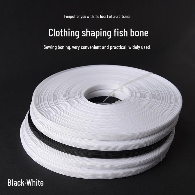 6M Sewable Low-Density Taiwan Fish Bone Trim for Wedding and Evening Gowns - Soft Polyester Shaping Strip