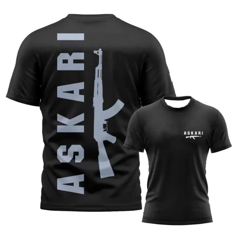 ASKARI Fight Wear Футболка Мужская ММА Бокс Тренировочная Футболка Уличный Стиль Готический Принт Спортивная одежда Короткий рукав Топ для Тренировок в Зале Унисекс