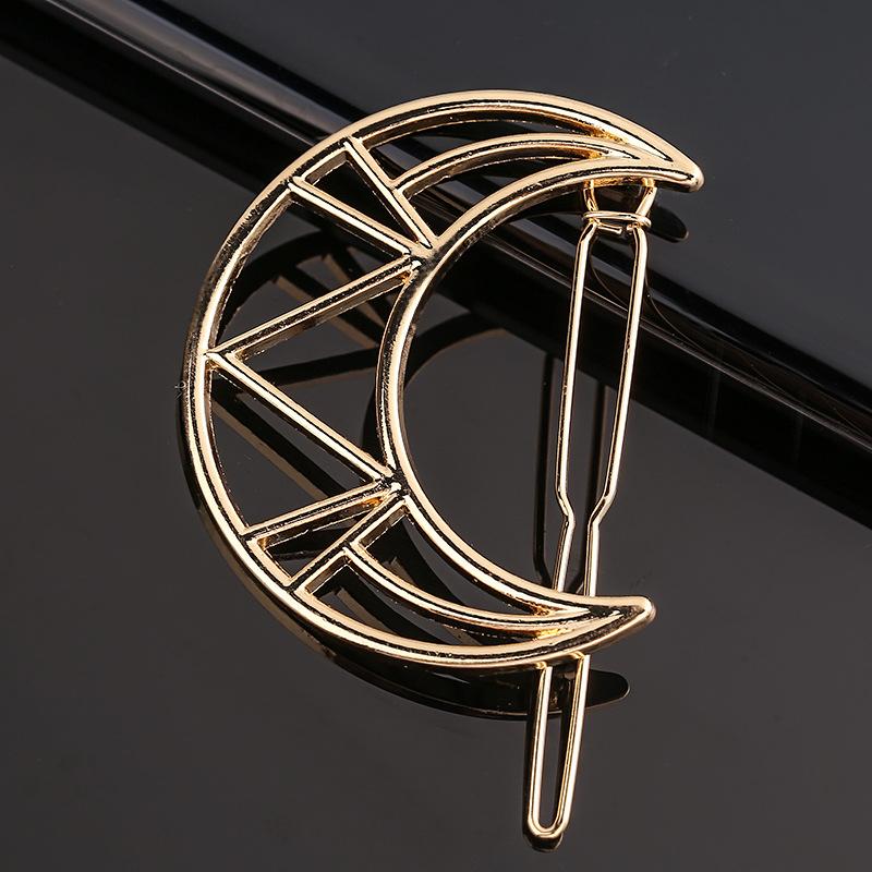 Simple Creative Metal Hair Clip Women Fashion Elegant Geometric Hairpins Round Star Hairgrip Barrette Headwear Hair Accessories