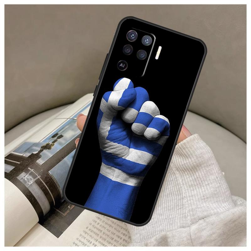 Греция Греческий флаг Чехол для Oppo A17 A57 A77 A40 A78 A54 A74 A94 A76 A16 A96 A18 A60 A80 A38 A58 A98 A15 A5 Pro