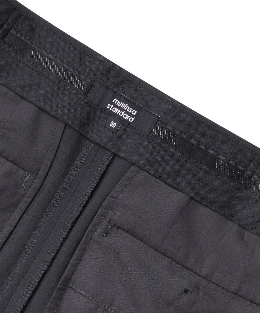 MUSINSA STANDARD [Cooltandard] Relaxed Tapered Hidden Banding Crop Slacks [Gray]